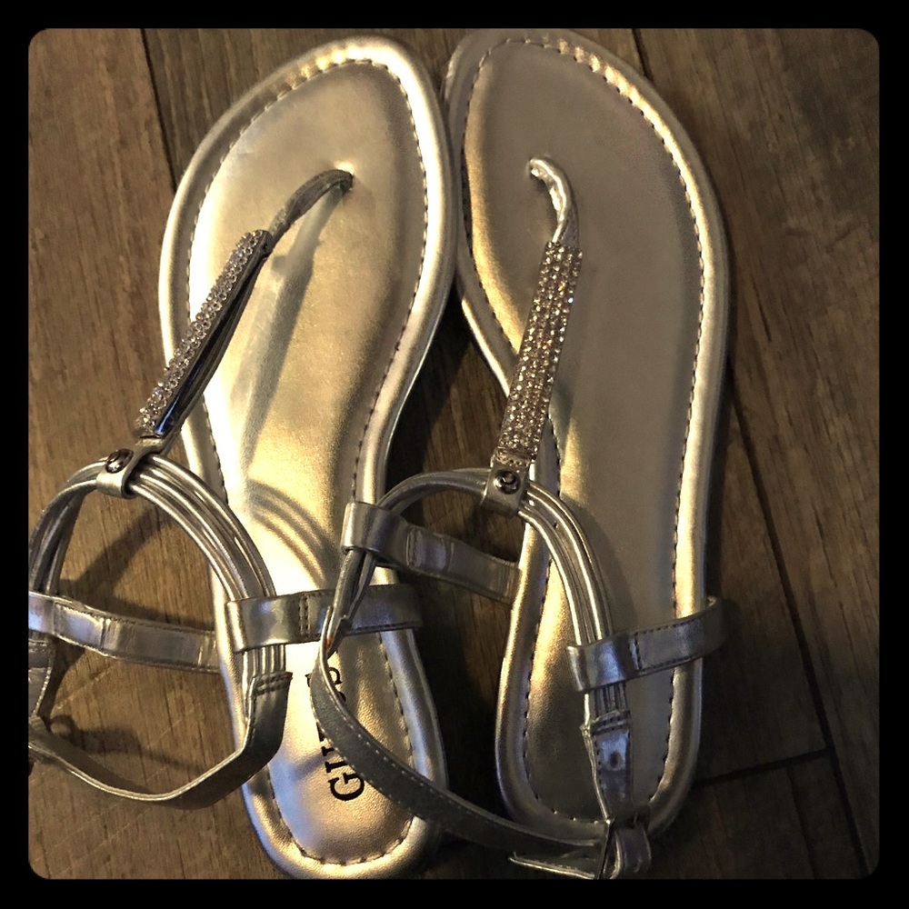 Guess Silver Gladiator Sandals